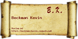 Beckman Kevin névjegykártya